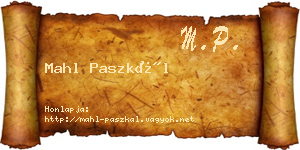Mahl Paszkál névjegykártya